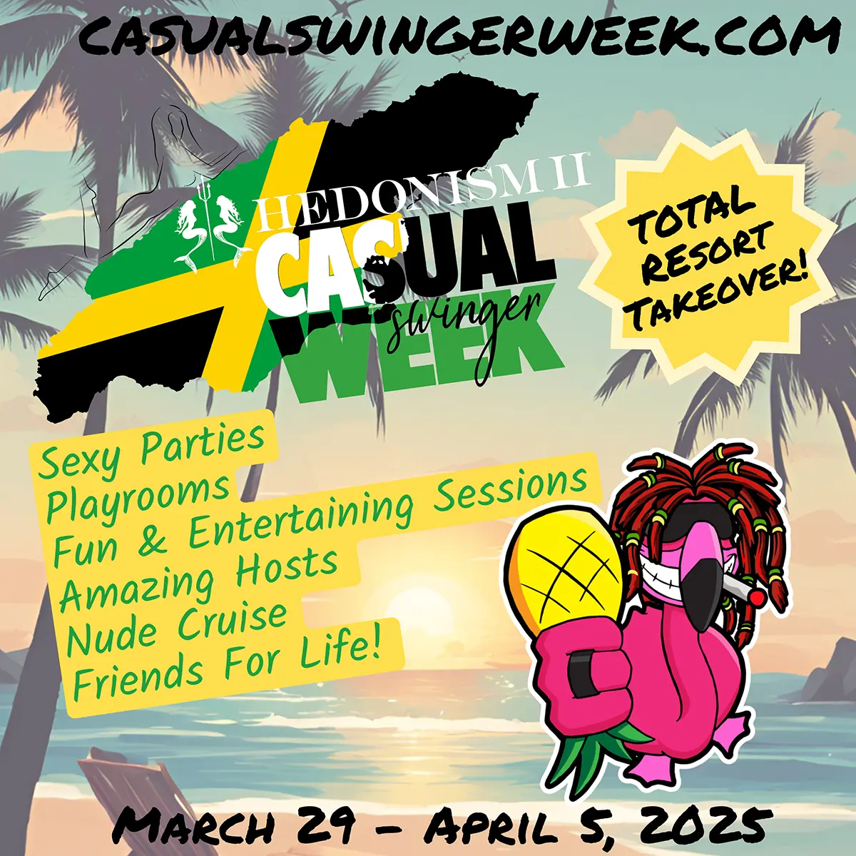 Hedonism II Group Event - Casual Swinger Casual Swinger Week, March 29 - April 5, 2025