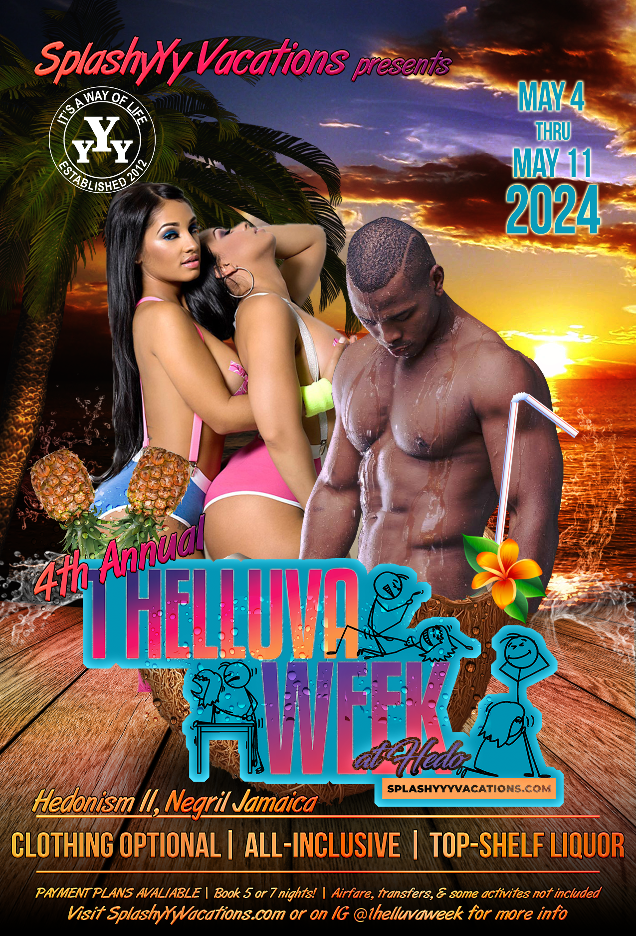 Group Event - 1 Helluva Week at Hedo - May 4 - 11, 2024 - Hedonism II Resort, Negril Jamaica