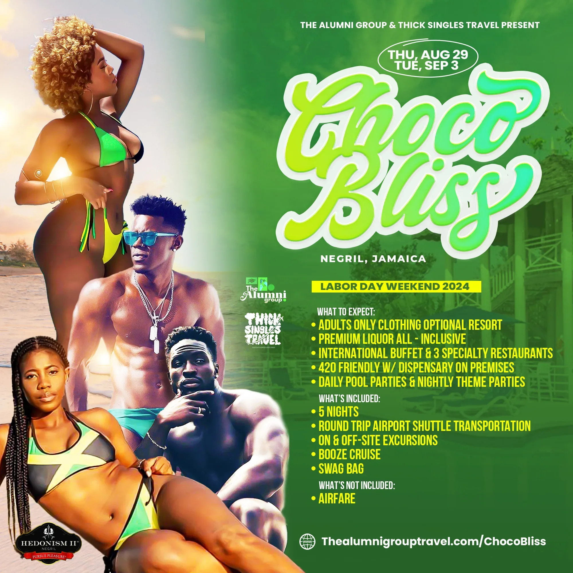 Group Event - Choco Bliss - August 29 - September 3, 2024 - Hedonism II Resort, Negril Jamaica
