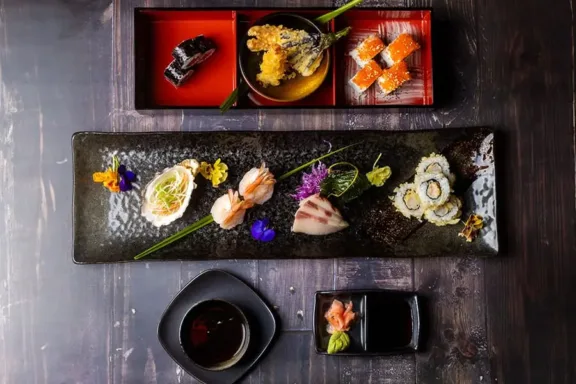 Sushi Platter and Tempura - Harrysan Japanese Restaurant, Hedonism Jamaica