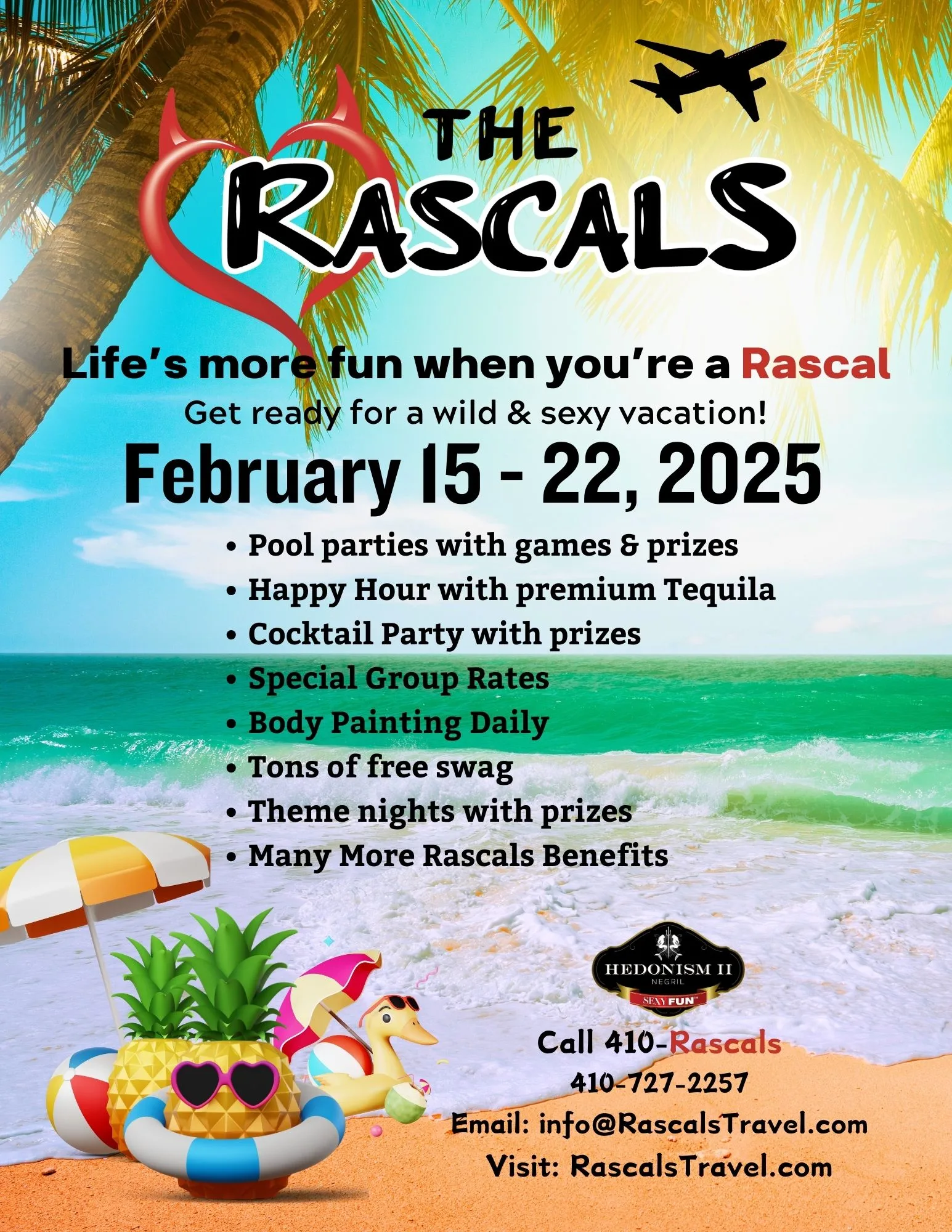 Group Event - The Rascals - February 15 - 22, 2025 - Hedonism II Resort, Negril Jamaica