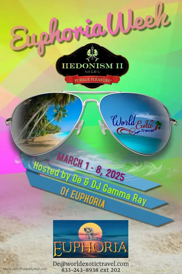 Group Event - Euphoria Week - March 1 - 8, 2025 - Hedonism II Resort, Negril Jamaica