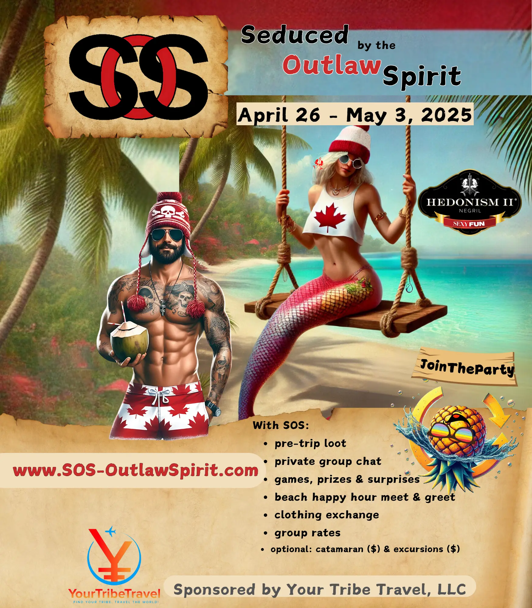 Group Event - SOS Outlaws - April 26 - May 3, 2025 - Hedonism II Resort, Negril Jamaica