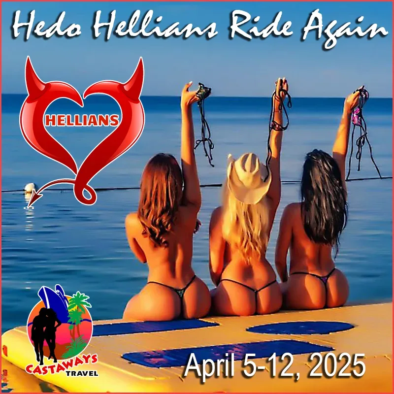 Group Event - Hedo Hellians Ride Again! - April 5 - 12, 2025 - Hedonism II Resort, Negril Jamaica